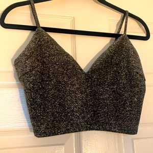 Sparkly silver crop